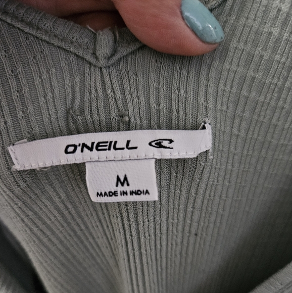 O'neil Sage green faux wrap mini dress sz. M - Picture 5 of 11